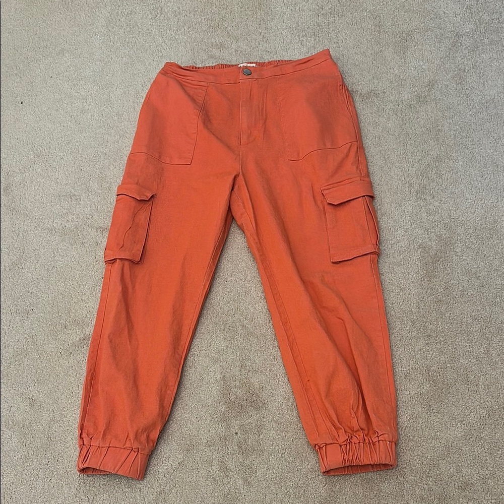 36 Point 5 Orange Cargo Joggers
